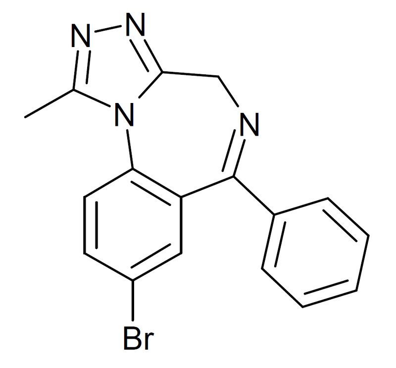 Benzodiazepines, CAS 71368-80-4, DE(chloro)-bromo-alprazolam, Sedatives/Hypnotics, TBZD, Triazolobenzodiazepine, XLI-268